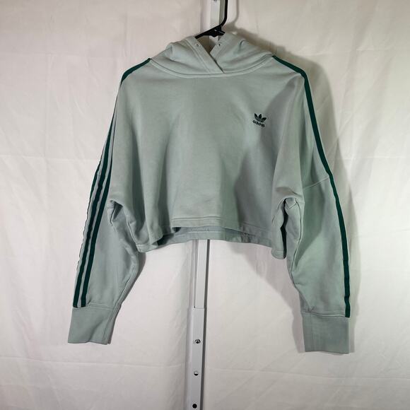 Adidas Cropped Hoodie - Women Size S - Green - Picture 1 of 4